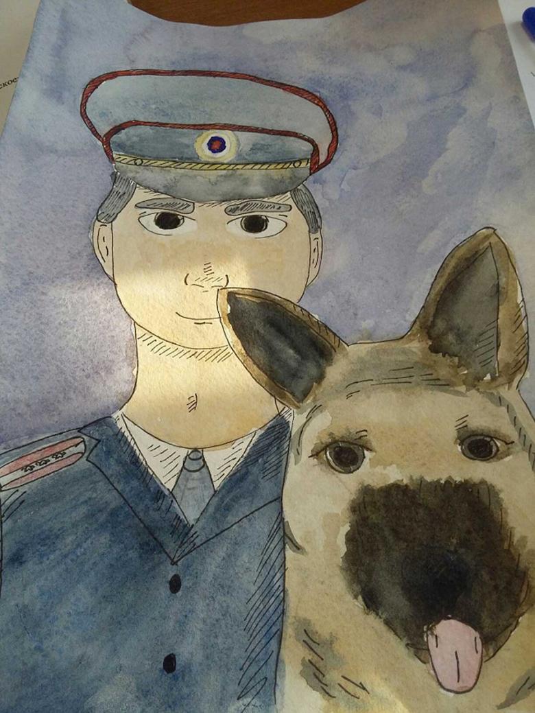 Поліцейський намальований олівцем
