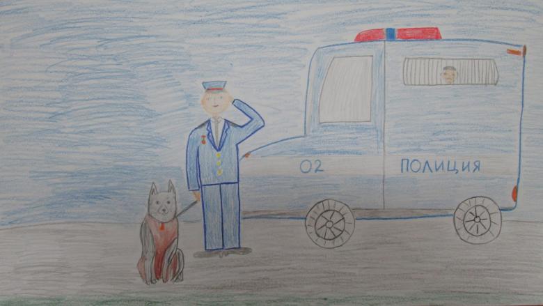 Поліцейський намальований олівцем