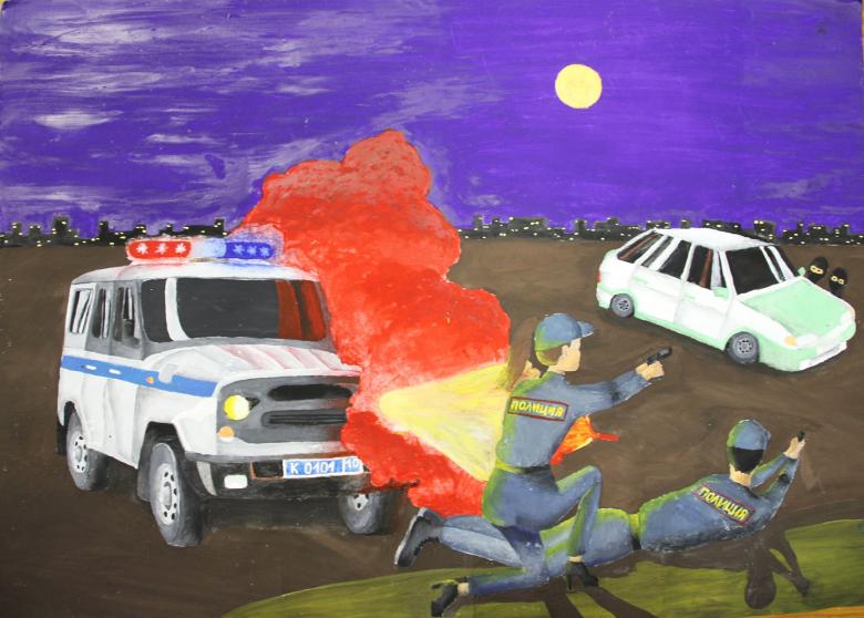Поліцейський намальований олівцем