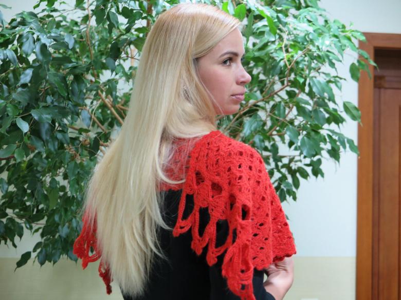 Палантина спицями та гачком